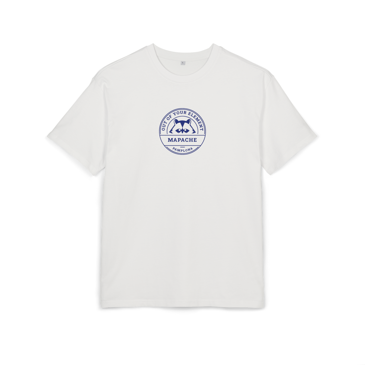 Camiseta Oversize Unisex Logo Azul Delantero