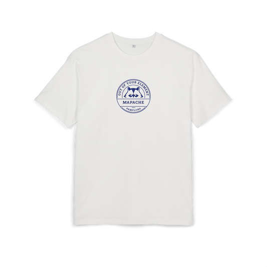 Camiseta Oversize Unisex Logo Azul Delantero